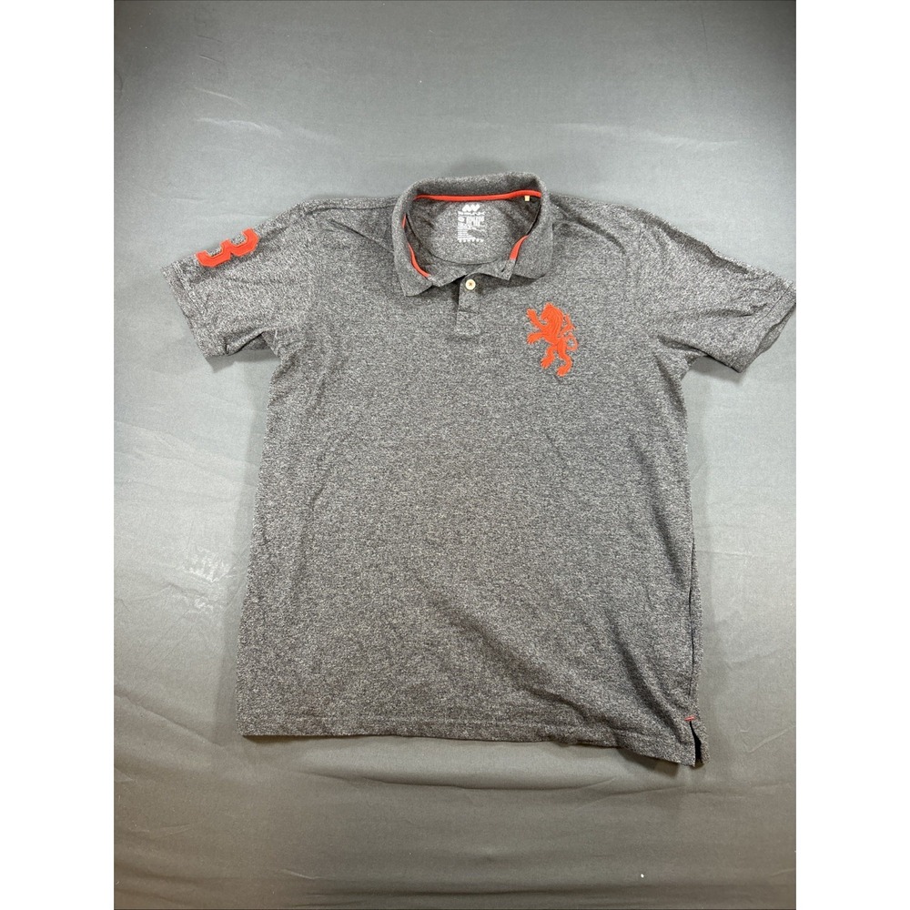 Spunk gray short-sleeve polo shirt featuring Size Xl